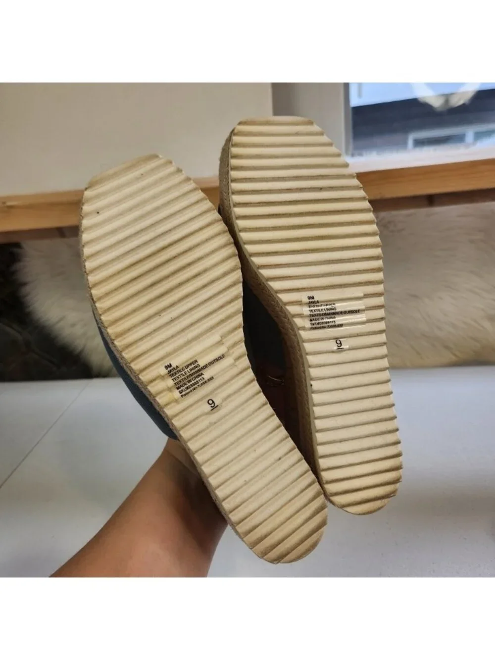 Steve Madden Blue Knit Slide Wedge Sandals Cork Espadrille Platform Shoes Size 9